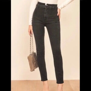 Reformation Jeans Kayo High & Skinny Black Eerie Wash Size 25